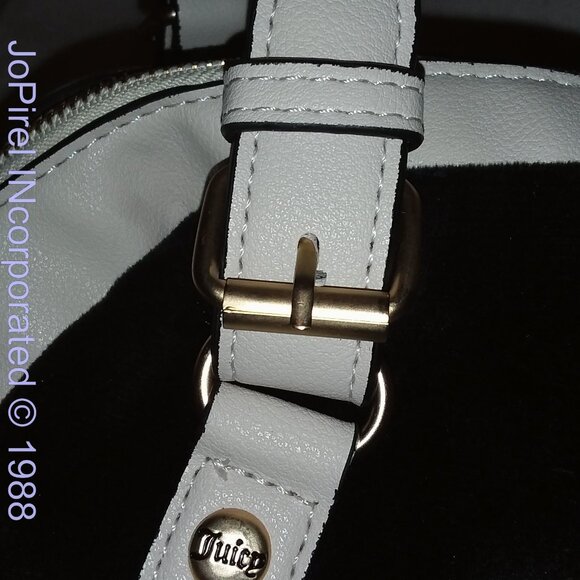 Pre-Owned Juicy Couture Black Velour Creme Styled Vintage HandBag - Picture 5 of 12